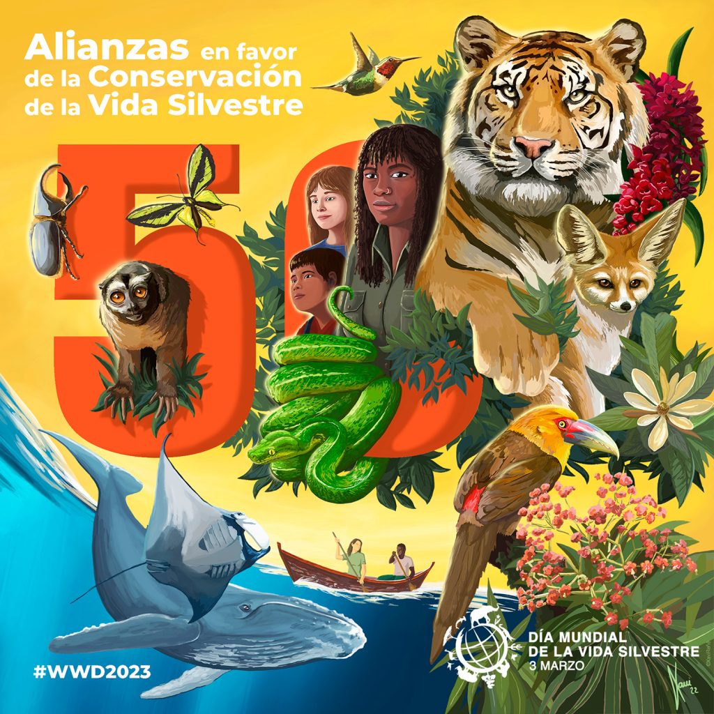 Poster oficial del Día Mundial. diseñado por Xavi Reñé. @wildlife_erra